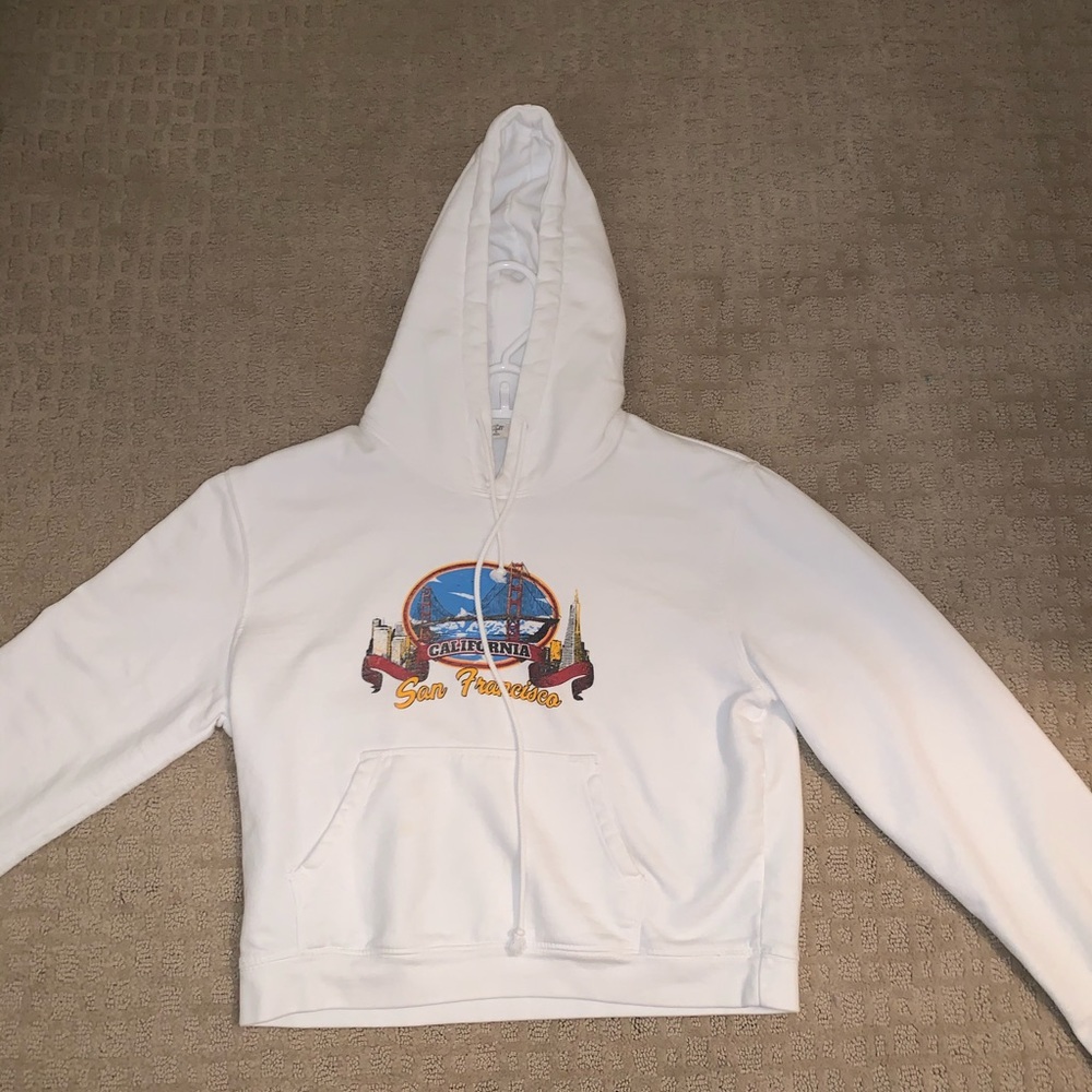 White cropped sweatshirt